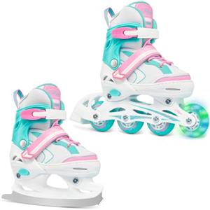 RAVEN Advance 2in1 Pattini da ghiaccio Pattini in linea Inline Skates per bambini e adulti regolabili