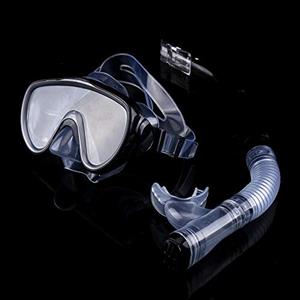 Naroote Maschera Subacquea in Vetro Temperato PVC per Adulti Boccaglio in Silicone Morbido per attività Subacquee Set Blu/giallo//verde Ideale per il Nuoto 2 Pezzi (BLACK)