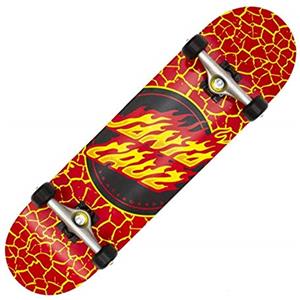 Santa Cruz Skateboard completo Flame Dot 8.25 (rosso)