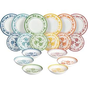 Tognana Sintra, Servizio piatti per 6 persone 18 pezzi, porcellana, multicolor