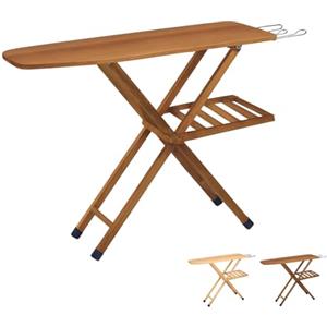 Paluplus Asse da Stiro Pieghevole in Legno di Faggio, Misura 120x35 cm, Altezza regolabile 3 Posizioni e Poggiaferro, Tavola da Stiro con Copriasse in Omaggio, Made in Italy -507F-6,3 (Noce)