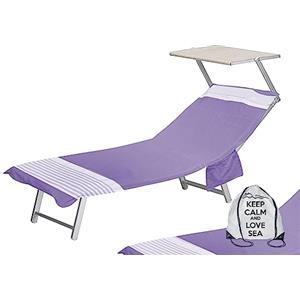 Tex family Telo Mare fouta Lettino in Cotone BEDDY Beach © con Tasche Misura Zaino Spiaggia (Alvin Viola)