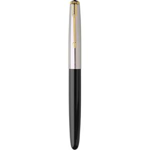 Ranvi Penna stilografica Hero 616, finiture in oro, pennino da 0,38 mm Nero