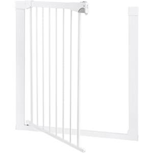 Momi Cancelletto per porte e scale MoMi PAXI PLUS, estensibile da 75 a 82 cm, cancelletto di sicurezza per bambini con 2 prolunghe da 7 e 14 cm in dotazione, con morsetti - installazione senza foratura