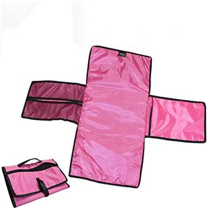 YNR Tappetino per cambio pannolino, portatile, pieghevole, lavabile, impermeabile, da viaggio, colore: rosa