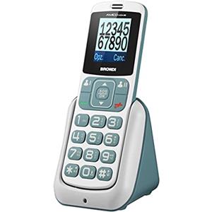 Brondi Chi Parla BRONDI Amico Home Telefono Cellulare GSM per Anziani con Tasti Grandi, Tasto SOS e Funzione da Remoto, Dual SIM, Volume Alto, Bianco/Grigio