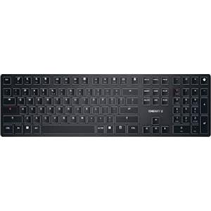 CHERRY KW X ULP, Tastiera High-End Meccanica Ultrapiatta, Layout per l'Unione Europea QWERTY, Tastiera Multidispositivo Senza Fili per fino a 4 Dispositivi, Ricaricabile, Nero, Layout EU - QWERTY