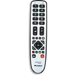 Meliconi 806169, Gumbody Pratico 2.1 Telecomando Universale 2 in 1 con corpo in gomma, ideale per TV e Decoder. Aggiornabile via Web.