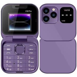 Generic Telefono cellulare per anziani - Mini cellulare pieghevole ricaricabile con fotocamera posteriore HD 2G Dual SIM Dual Standby