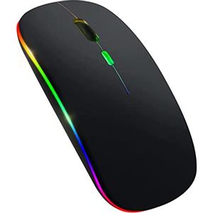 Yindhgdr Mouse fili Bluetooth 5.1 Ricaricabile LED Mouse Silenzioso USB Ottico Ergonomico Gaming 2.4G Wireless Backlite
