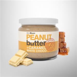 GymBeam Burro di Arachidi con Cioccolato Bianco al Caramello, Crema Proteica Spalmabile, Ricca di Proteine, Grassi Sani e Fibre, Morbida e Cremosa, Versatile in Cucina, Ottima per i Dolci