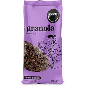 Goodly, Granola con Cacao, Senza Glutine e Zuccheri Aggiunti, Ricca di Fibre, 300 g