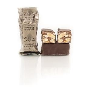 Generico TORRONE ARTIGIANALE CALABRESE con mandorle siciliane e miele d'arancio ricoperto di cioccolato.Lavorato a Mano. (300GR MORBIDO GIANDUIA CIOCCOLATO FONDENTE)