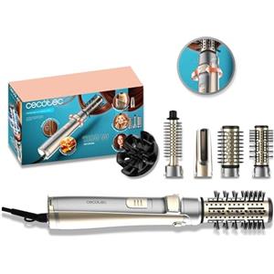 Cecotec Spazzola ad Aria Rotante con 5 Teste CeramicCare 5in1 AirBrush Gyro. 1100W, Asciuga, Arriccia, Modella, Dona Volume, Rivestimento Ceramico, Funzione Ionica, Punta Fredda, 3 Modalità Temp