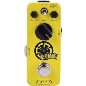 Yominerr Pedale Effetto per Chitarra Elettrica Overdrive con 2 Modalità di Boost e Amplificatore Normale per Effetto Chitarra Elettrico. True Bypass.
