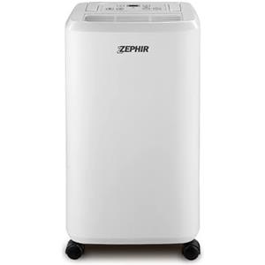 Zephir, Deumidificatore da 20 litri, 380W, Serbatoio d'acqua 5 litri, Timer 24 ore, Funzione asciugabiancheria, Con ruote, Colore bianco