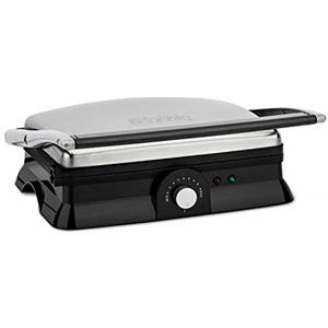 H.Koenig GR20 Bistecchiera e Grill, Elettrica, Professionale, Inox, Ampio Piano Cottura,Temperatura Regolabile, Multifunzione Panini, Sandwich, Carne, Pesce