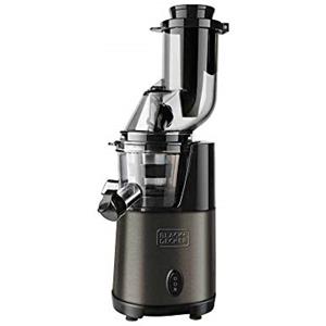 BLACK+DECKER BXJE200E - Estrattore di succo, estrazione lenta, 200w, 70 rpm, funzione inversa, imbocco da 80mm, sistema antigoccia, facile da pulire, finitura in acciaio inossidabile anti-impronta