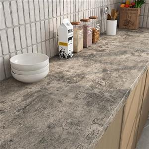 ReWallpaper Carta Adesiva per Mobili Grigio Cemento Carta Da Parati Vintage Shabby Marrone 40CM×3M Rivestimento Adesivo Mobili Cucina Lavabile Pellicola Adesiva per Armadio Scrivania