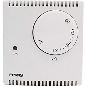 PERRY Termostato ad espansione di gas da parete Perry 1TG TEG131 termostato con spia LED bianco da 5 a 35°C Funzionamento ON/OFF Differenziale fisso 1 livello temperatura Regolazione continua Scala graduata Indice meccanico set-point Termostato ambiente …