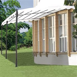 Papillon - Gazebo Per Fissaggio A Muro In Acciaio Verniciato 300X400 Cm Minorca