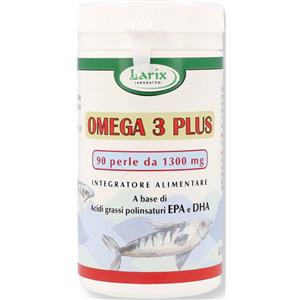 Larix Laboratori Omega 3 Plus - 90 Perle con DHA ed EPA per Funzione Cerebrale e Cardiaca