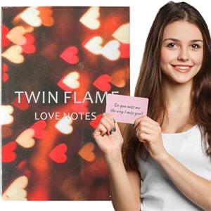 zwxqe Twin Flame Love Notes Tarocchi, Carte Oracle di intrattenimento, mazzo di tarocchi divinazione del destino, Note d'amore a doppia fiamma, gioco di predizione della fortuna, mazzo di tarocchi con note