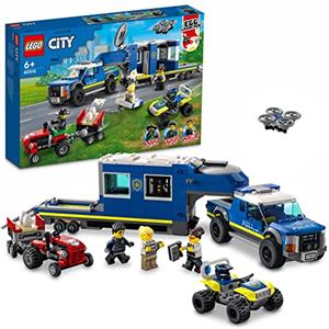 LEGO City Police Camion Centro di Comando della Polizia, ATV, Drone, 4 Minifigure e Trattore Giocattolo, Idea Regalo, Giochi per Bambina e Bambino 60315