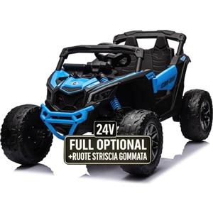 TOYSCAR Auto Macchina Elettrica per Bambini 24V UTV CAN AM MAVERICK Full Optional Telecomando 2 Motori da 200W Porte Apribili Carico 25 Kg TOYSCAR (blue)