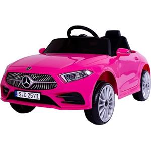 FINOOS Mercedes CLS350 Macchina Elettrica per Bambini con Telecomando, Veicolo Elettrico 12V, Auto Elettrica per Bambino/Bambina /2+1 velocità/Musica (Rosa)