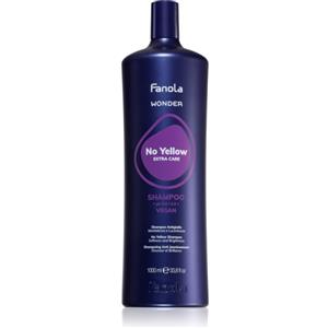 Fanola Wonder No Yellow Extra Care Shampoo 1000 ml - Shampoo Tonalizzante Antigiallo per Capelli Biondi, Decolorati e Bianchi con Olio di Marula e Dragon Fruit