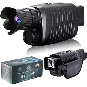 NGBFF Visore Notturno, Strumento for la visione notturna a occhio singolo 1080p occhiali for la visione notturna a infrarossi ad alta definizione binocolo da campeggio giorno e notte doppio uso,per birdwat