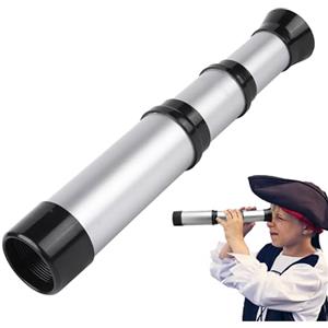 Generico Mini telescopio per cannocchiale pirata - Monoculare impermeabile retrattile | Telescopio giocattolo pieghevole tascabile per esplorazioni all'aperto e giochi di ruolo per bambini