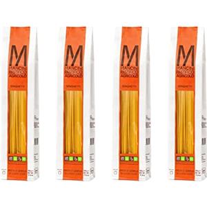 Mancini Pastificio Agricolo Spaghetti Linea Classica - Pasta Artigianale di Semola di Grano Duro, Prodotti con Grano Marchigiano, Trafilati al Bronzo, Essiccazione Lenta - 4 Confezioni da 500 g