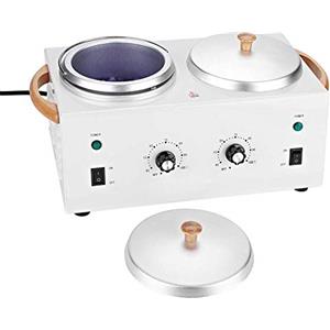 EVTSCAN Doppio scaldacera Riscaldatore elettrico professionale Doppio set di temperatura regolabile per la pelle del viso