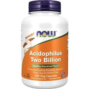 NOW Foods Acidophilus Two Billion - Probiotico in 250 capsule per un equilibrio intestinale ottimale
