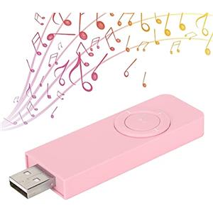 Yctze Lettore MP3, Lettore MP3 Portatile con Chiavetta USB, Lettore Musicale MP3 Audio HiFi con Cordino, Supporta Fino a 32 GB, Tempo di Riproduzione 10 Ore, Tempo di Standby 48 Ore(Rosa)