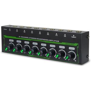 Giwnhvx HA800 Pro Amplificatore per Cuffie 8 Canali Amplificatore Stereo RGB Amplificatore Microamplificatore per Mixer Musicale Amplificatore Suono Registrazione (UE)