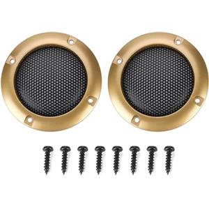 143 2PCS Copertura altoparlante da 2 pollici Altoparlante in rete Cerchio decorativo Copertura per griglia subwoofer Protezione per protezione Altoparlante per auto Copertura protettiva in rete(Oro)