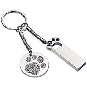 FeliSun Impermeabile Chiavetta USB3.0 16GB 32GB 64GB 128GB Alta velocità Flash Drive USB 3.0 con Portachiavi, Metallo Memory Stick U Disco Creative Pen Drive Regalo (32GB, Silver)