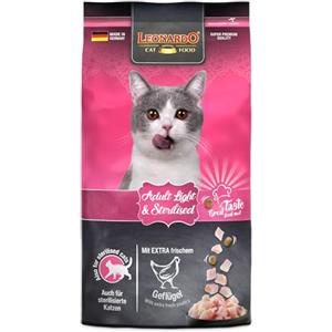 Leonardo Adult Light & Sterilised | Crocchette per gatti | 1,8 kg | con pollame | LEONARDO | Alimento completo | Per gatti adulti sterilizzati | con L-Carnitina
