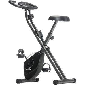 skandika Foldaway X-1000 - Cyclette richiudibile - fino 110 kg - Resistenza di 8 livelli regolabile (nero)