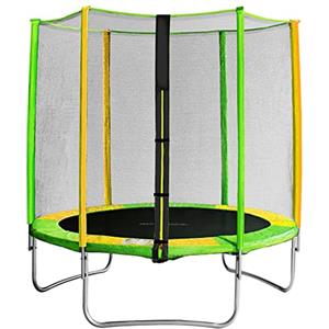 HUOLE Trampolino Elastico Fitness Trampolini da esternocon Rete di Recinzione di Sicurezza e Copertura del Telaio, Trampolino per Bambini per Adulti all'aperto per Allenamento (5 piedi di verde)