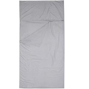 Hosrivae Sacco a pelo in poliestere con tasca e borsa per il trasporto, leggero, portatile, da viaggio, campeggio, escursionismo, ufficio, pisolino, grigio, 75 x 210 cm (115 x 210 cm grigio)