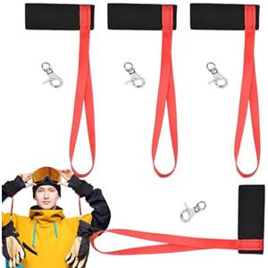 Generico Cinghie Elastiche per Guanti da Sci, Polso Sci - Porta con Guanti, 4 Cordini Snowboard Cinturino Anti-smarrimento, Cinturini