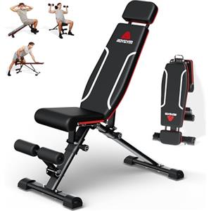 Roygym Panca Palestra Multifunzione, Panca Regolabile Panca Pesi con schienale regolabile in 11 posizioni, cuscino regolabile in 3 posizioni, Panca Pesi Pieghevole da 400KG