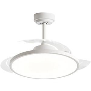 CLICLED Ventilatore Da Soffitto con Luce e Telecomando 4 Pale Retrattili a Scomparsa 80W Plafoniera Led a Sospensione Con Tre Temperature Di Luce Fredda Calda Naturale Ultra Slim Silenzioso