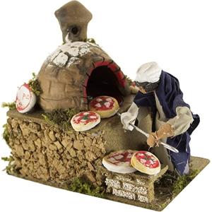 Joy Christmas Pastore per Presepe in Movimento, mestiere Pizzaiolo 14X9 cm