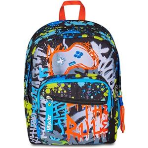 SJ GANG STYLE JAM GANG Zaino Scuola Zaino Doppio Scomparto SJ Ever, Multicolore, Zaino Doppio Scomparto e Tasca per Borraccia, 30 L, Zaino Scuola Elementare e Media, Zaino Bambino