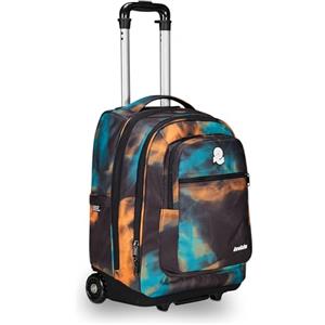 Invicta Trolley Scuola Bump Fantasy, Arancione, Zaino Doppio Scomparto Con Carrello Fisso, Tasca PC, Tasca Borraccia, Tasca Con Organizer e Crossover System, Zaino Trolley Medie Superiori e Viaggio